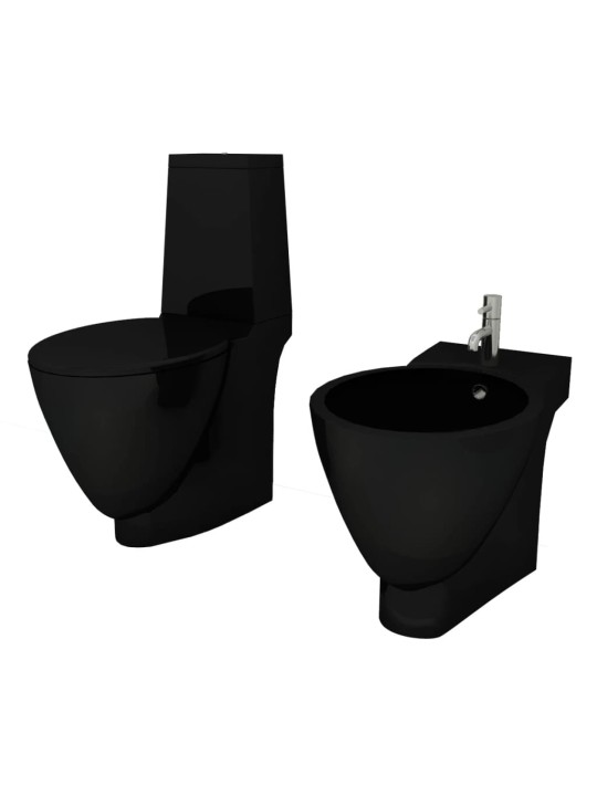 Keramické WC a bidet černé