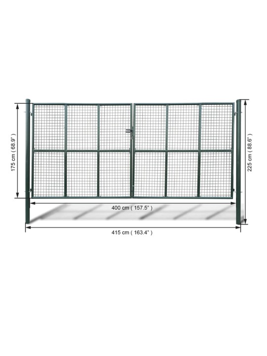 Zahradní brána z pletiva 415 x 225 cm / 400 x 175 cm