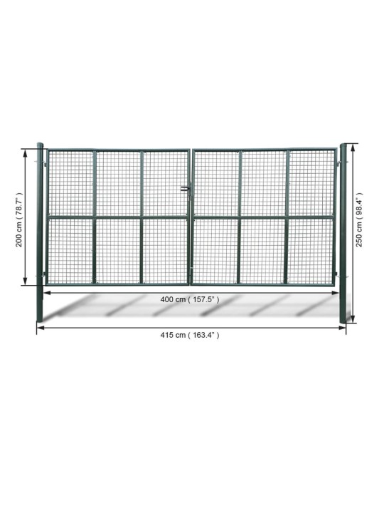 Zahradní brána z pletiva 415 x 250 cm / 400 x 200 cm
