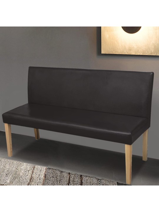 Lavice 139,5 cm tmavě hnědá umělá kůže