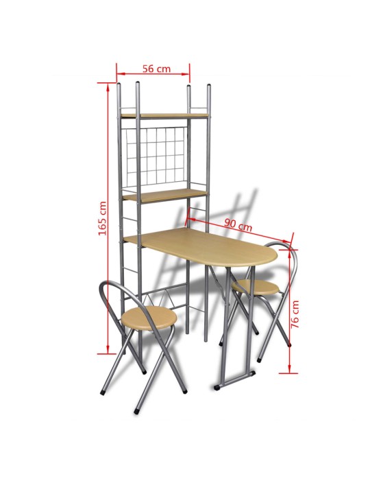 Skládací snídaňový set: barový stolek a 2 židle