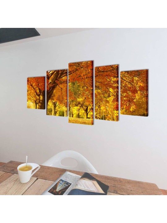 Sada obrazů, tisk na plátně, javor, 100 x 50 cm