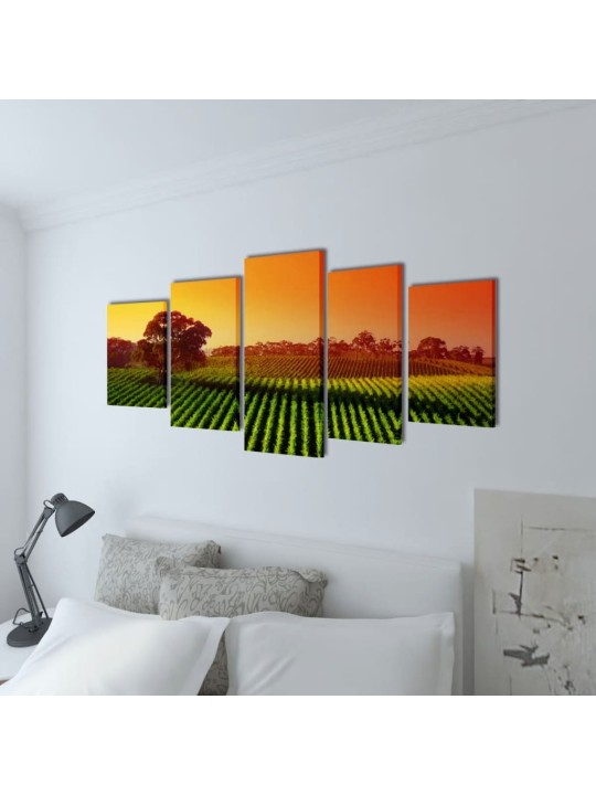 Sada obrazů, tisk na plátně, pole, 200 x 100 cm