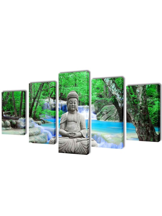 Sada obrazů, tisk na plátně, Buddha, 200 x 100 cm