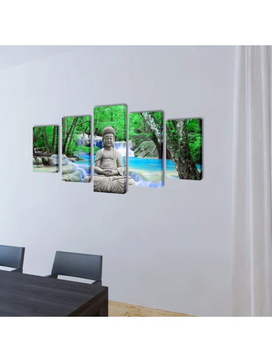 Sada obrazů, tisk na plátně, Buddha, 200 x 100 cm