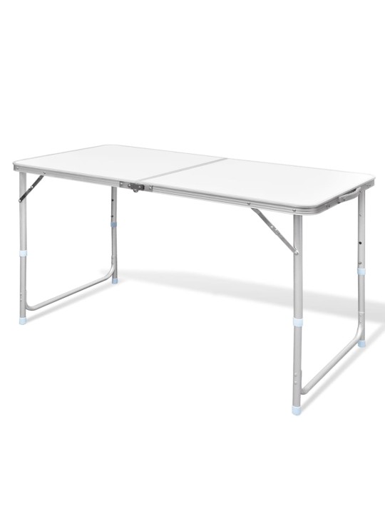 Skládací kempingový stůl nastavitelná výška hliník 120 x 60 cm