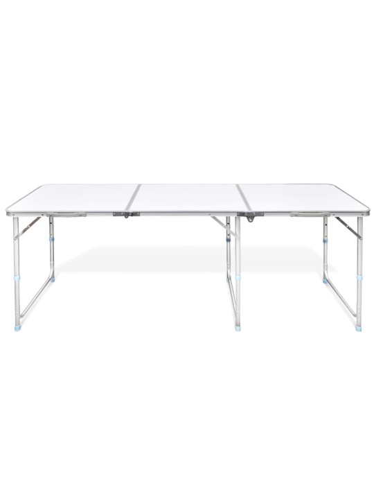 Skládací kempingový stůl s nastavitelnou výškou, hliníkový 180 x 60 cm