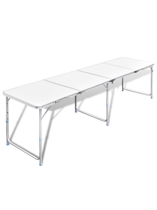 Skládací kempingový stůl s nastavitelnou výškou 240 x 60 c m hliník