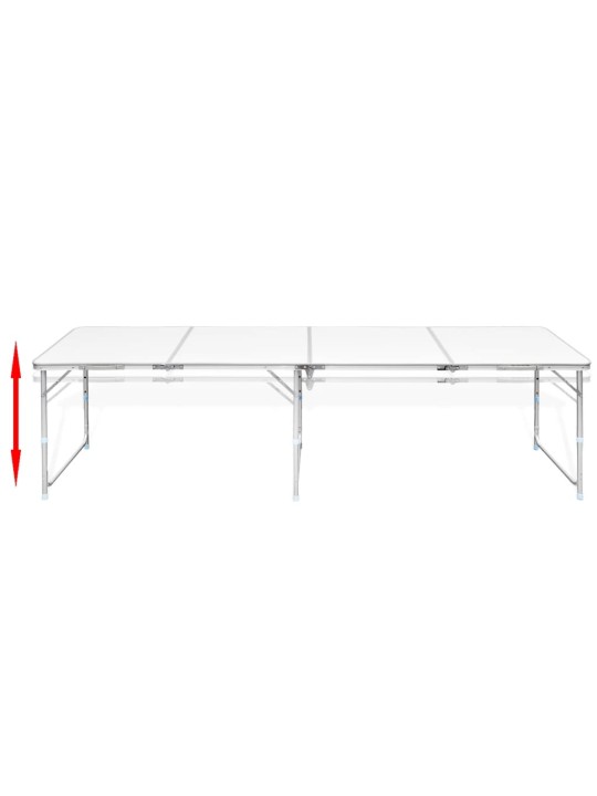 Skládací kempingový stůl s nastavitelnou výškou 240 x 60 c m hliník
