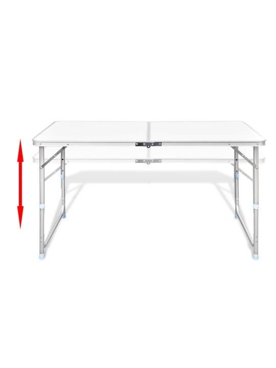 Skládací kempingový set 4 stoličky nastavitelná výška 120x60 cm