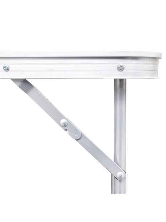 Skládací kempingový set 6 stoliček nastavitelná výška 180x60 cm