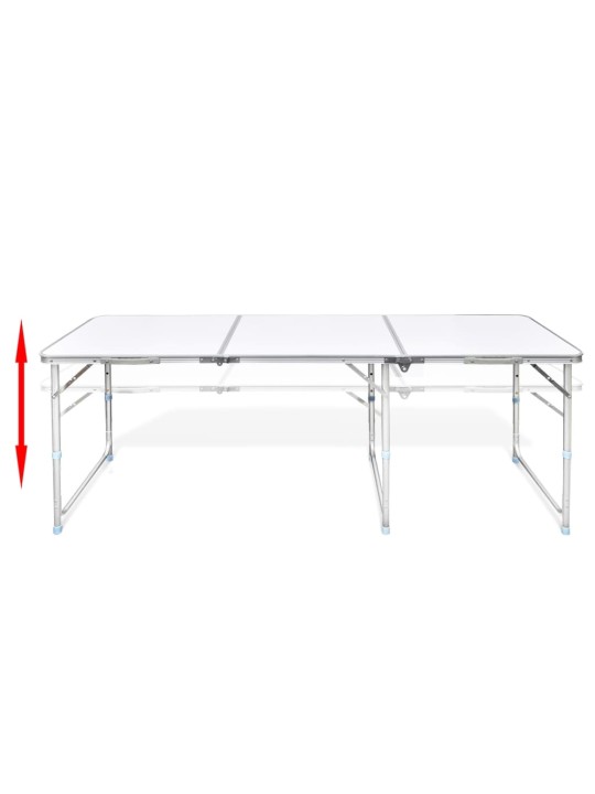 Skládací kempingový set 6 stoliček nastavitelná výška 180x60 cm