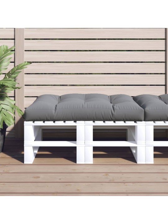 Poduška na palety 120 x 80 x 12 cm šedá textil