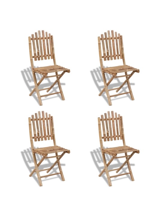 5dílný skládací zahradní jídelní set bambus
