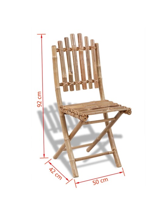 5dílný skládací zahradní jídelní set bambus