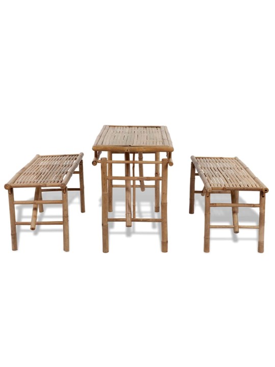 Pivní set stůl se 2 lavicemi 100 cm bambusový