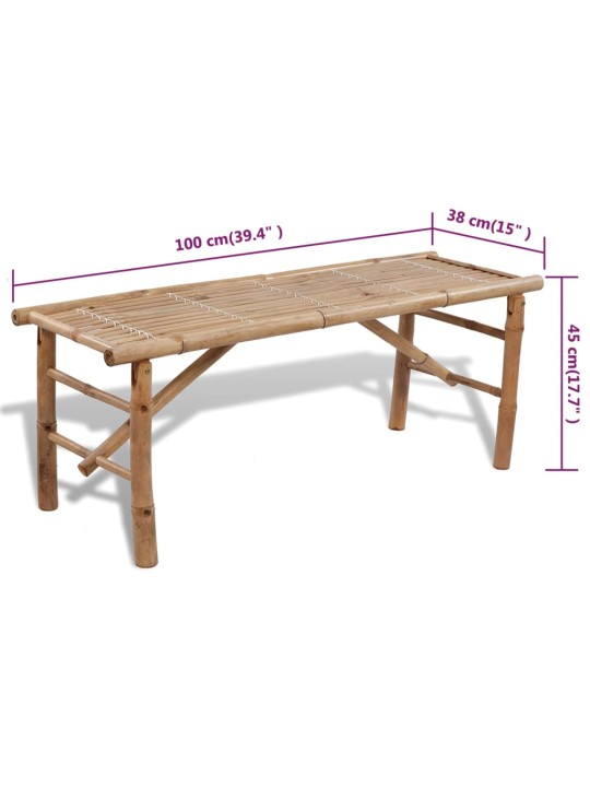 Pivní set stůl se 2 lavicemi 100 cm bambusový