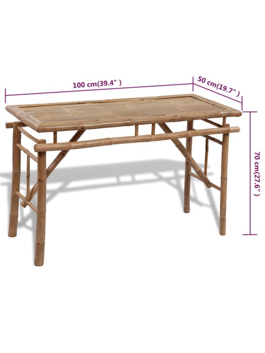 Pivní set stůl se 2 lavicemi 100 cm bambusový