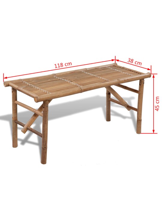 Skládací zahradní lavice 118 cm bambus