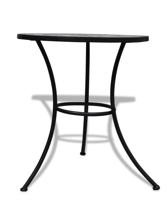 Bistro stolek černý a bílý 60 cm mozaika