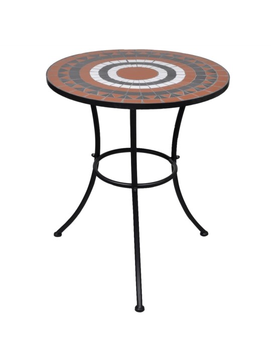 Bistro stolek terakota a bílý 60 cm mozaika