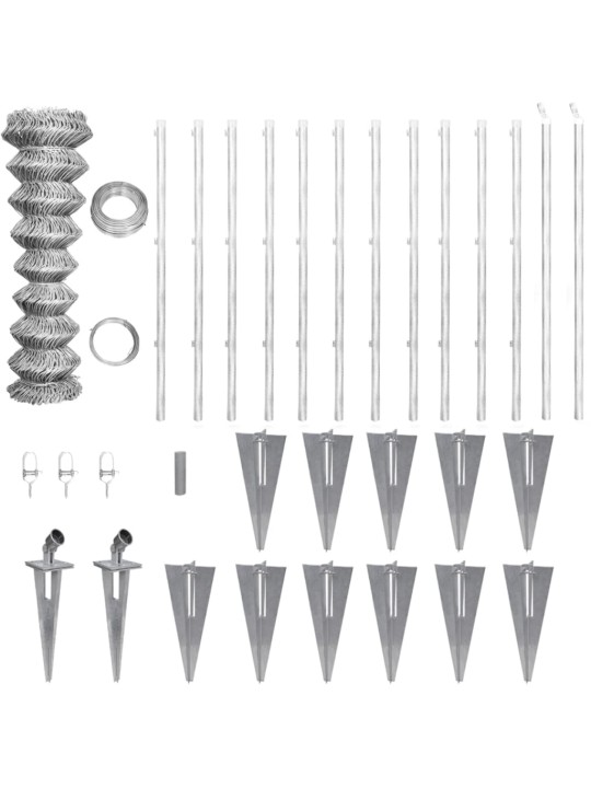 Drátěné pletivo se sloupky a kolíky pozinkovaná ocel 25x1,25 m