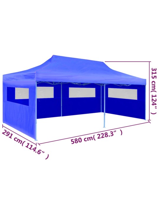 Modrý skládací nůžkový party stan 3 x 6 m