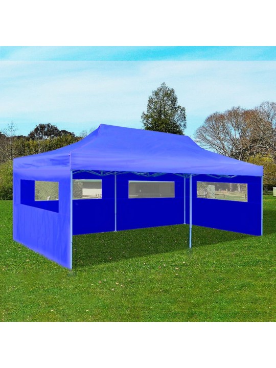 Modrý skládací nůžkový party stan 3 x 6 m