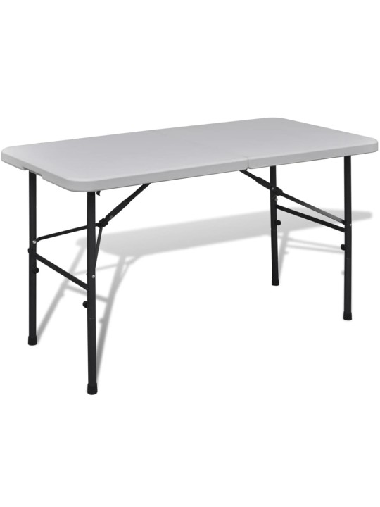 Skládací zahradní stůl 122 cm HDPE bílý