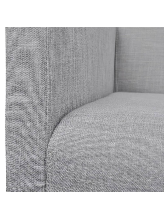 Lavice s polstrovanou poduškou textil kaučukovník světle šedá