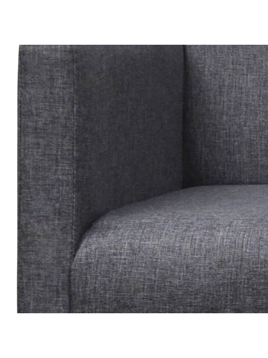 Lavice s polstrovanou poduškou textil kaučukovník tmavě šedá