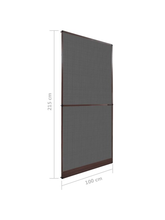 Dveřní síť proti hmyzu s panty hnědý rám 100 x 215 cm