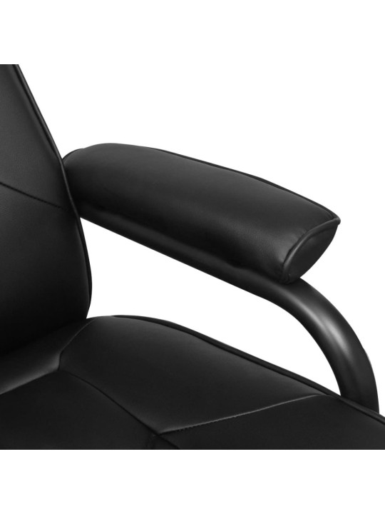 TV křeslo s podnožkou černé umělá kůže