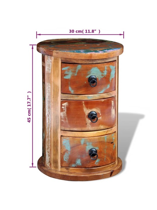 Komoda se 3 zásuvkami masivní recyklované dřevo