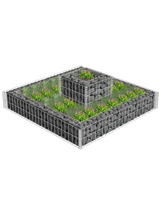 Gabionový truhlík pozinkovaná ocel 120 x 120 x 20 cm