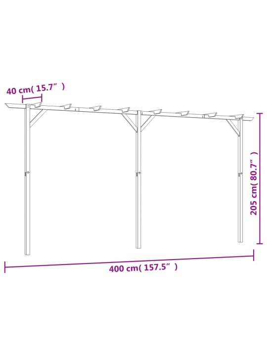 Zahradní pergola 410 x 40 x 203 cm dřevo