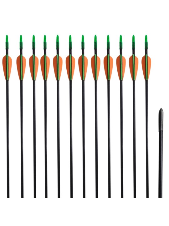 Standardní šípy k recurve luku 30" 0,6 cm sklolaminát 12 ks