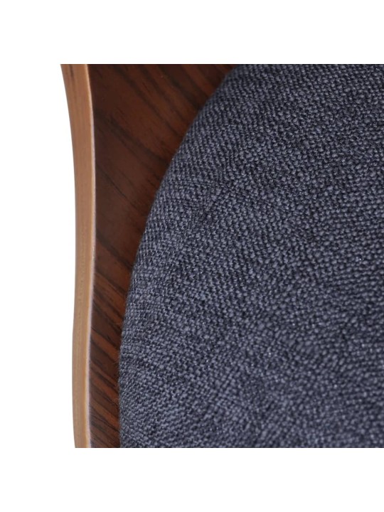 Jídelní židle 2 ks šedé ohýbané dřevo a textil