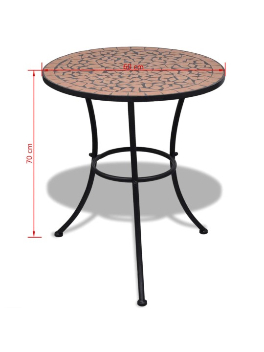 3dílný bistro set mozaikový keramický terakota