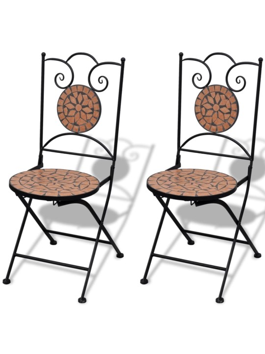 3dílný bistro set mozaikový keramický terakota