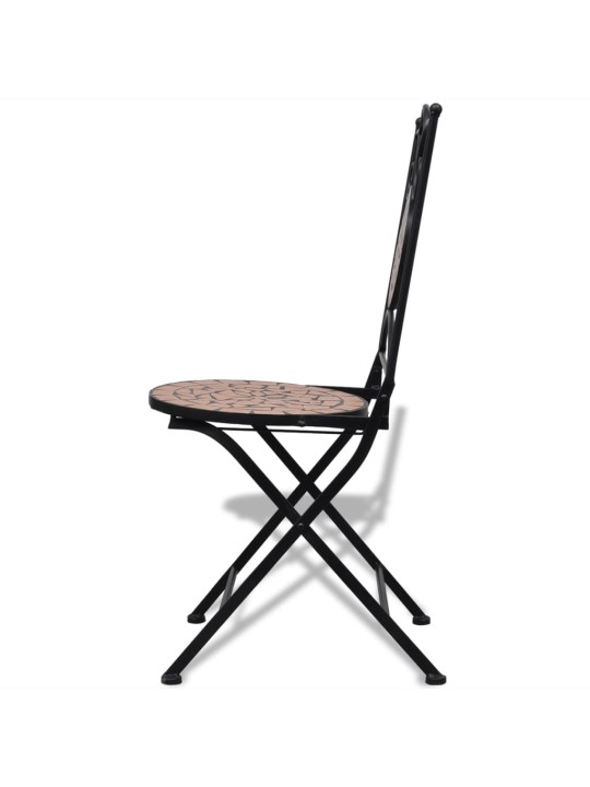 3dílný bistro set mozaikový keramický terakota