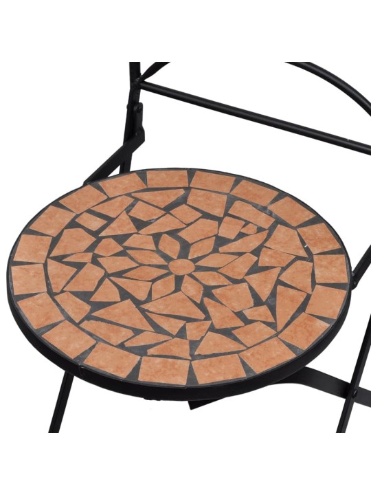 3dílný bistro set mozaikový keramický terakota