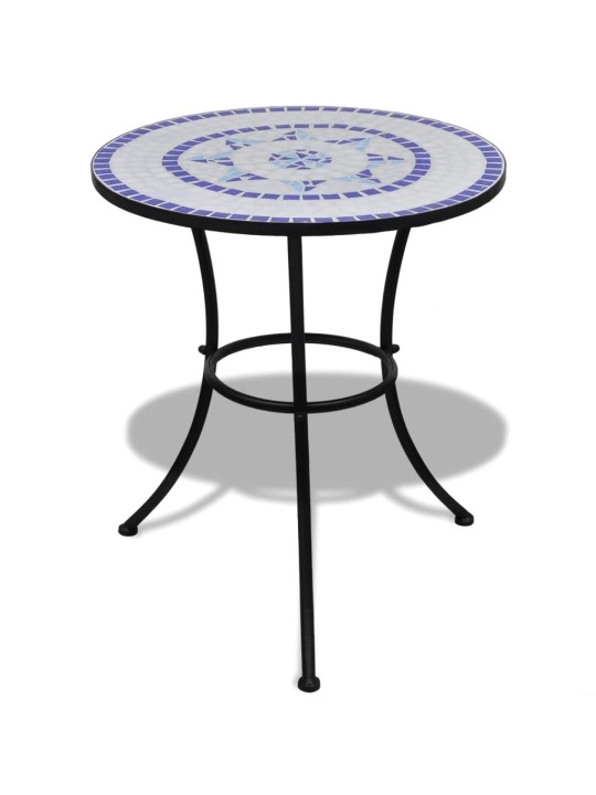 3dílný bistro set mozaikový keramický modro-bílý