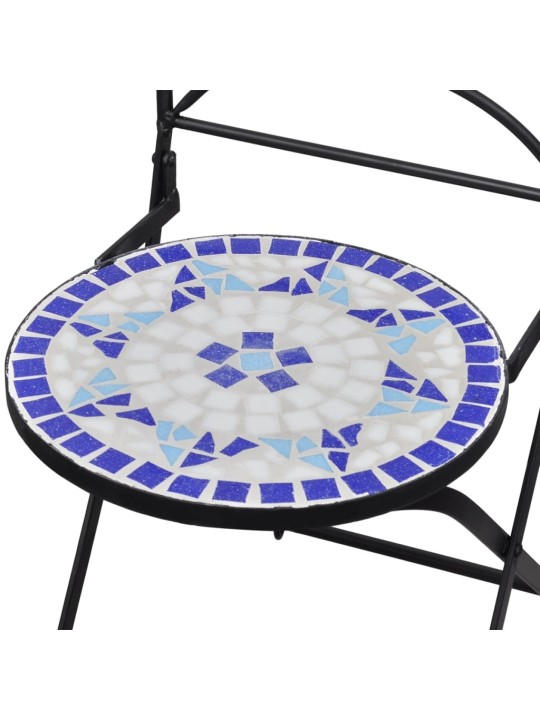 3dílný bistro set mozaikový keramický modro-bílý