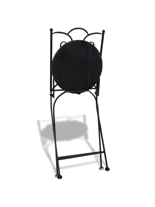 3dílný bistro set mozaikový keramický modro-bílý
