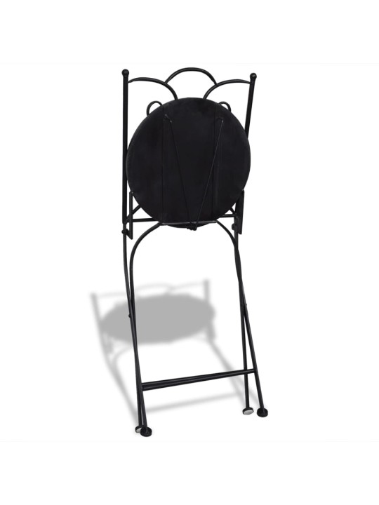 3dílný bistro set mozaikový keramický černý a bílý