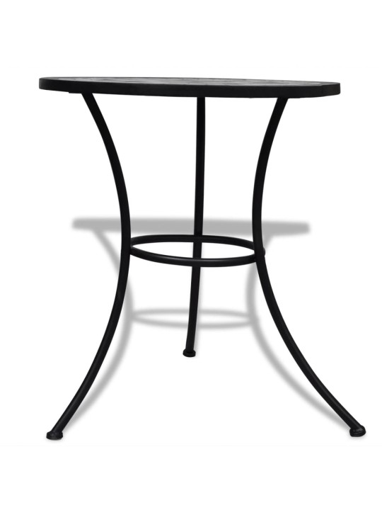 3dílný bistro set mozaikový keramický černý a bílý