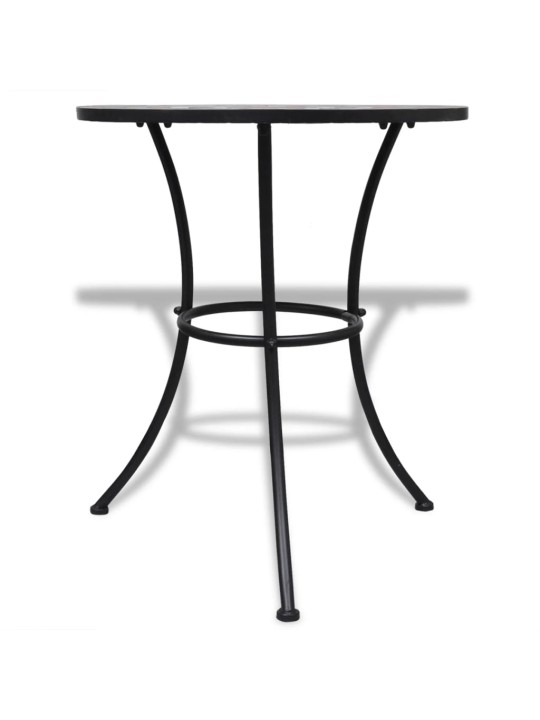 3dílný bistro set mozaikový keramický terakota a bílý