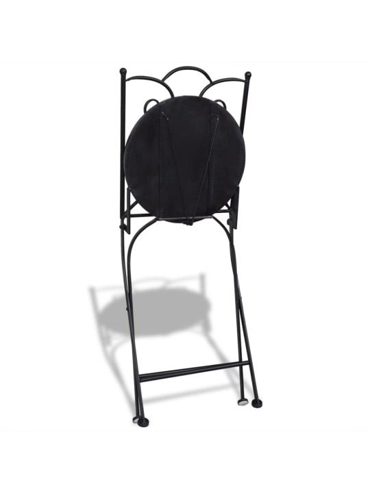 3dílný bistro set mozaikový keramický terakota a bílý
