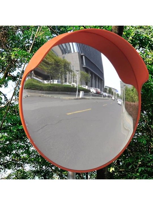 Dopravní vypouklé zrcadlo PC plast oranžové 45 cm venkovní